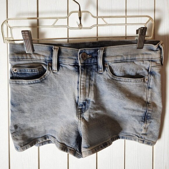 Calvin Klein Jean Shorts Waist 28 – Light Wash High Rise Distressed Look - Picture 1 of 8